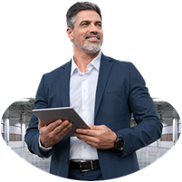 Business man with a tablet