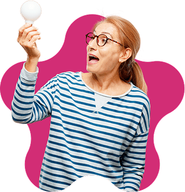 Lady with bulb in hands